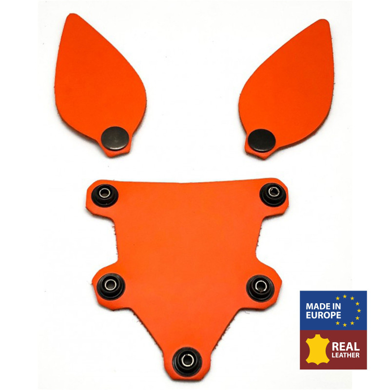 The Red PUPPY SET OREILLES ET LANGUE EN CUIR ORANGE